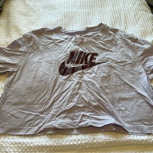 Purple cropped boxy Nike shirt